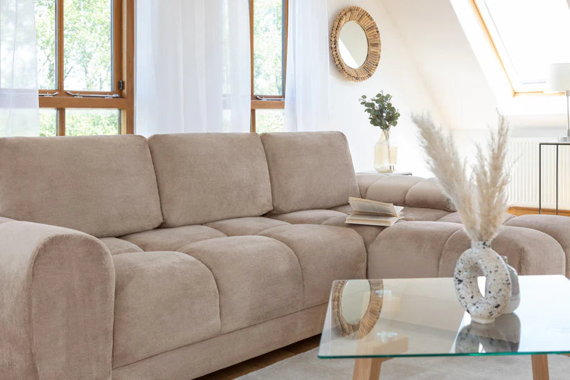 Azzuro Range In Mocha, Cream or Grey, Footstool, 2, 3 and Corner Sofas