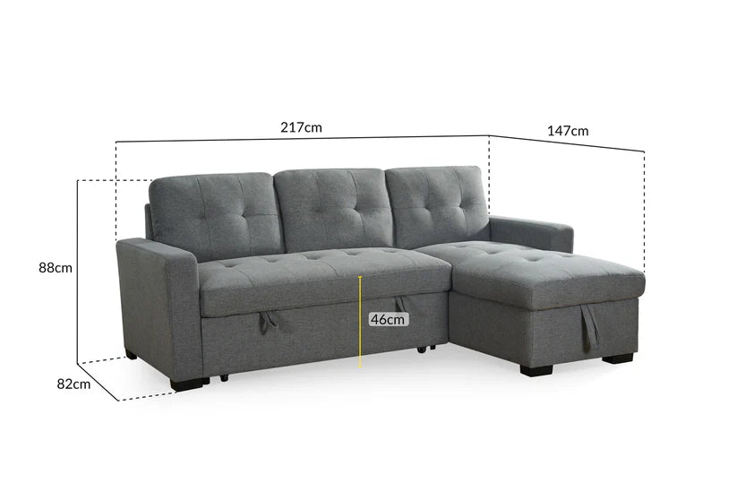 Alder Sofabed Grey Universal Corner Sofa