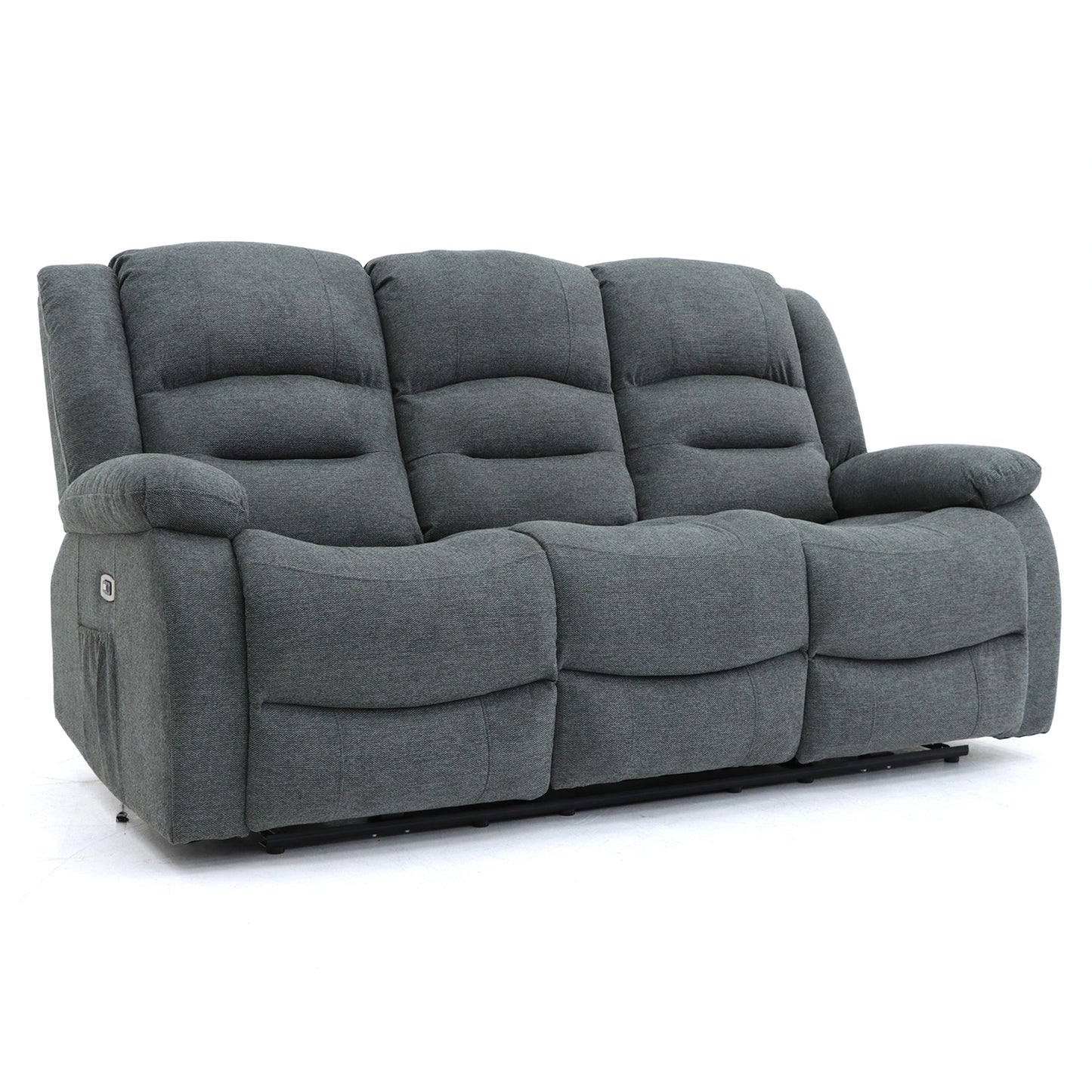 Alva Electric Recliner Fabric Sofa Graphite 1, 2 or 3 Seater