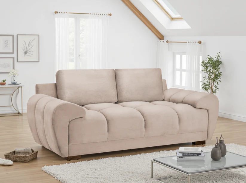 Azzuro Range In Mocha, Cream or Grey, Footstool, 2, 3 and Corner Sofas