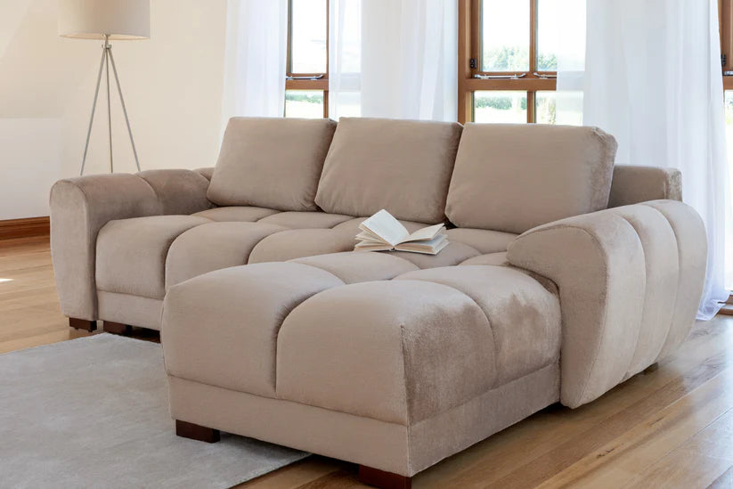 Azzuro Range In Mocha, Cream or Grey, Footstool, 2, 3 and Corner Sofas