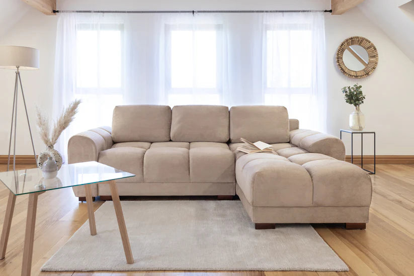 Azzuro Range In Mocha, Cream or Grey, Footstool, 2, 3 and Corner Sofas