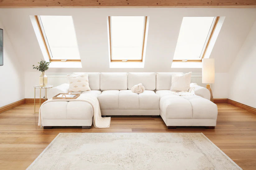 Azzuro Range In Mocha, Cream or Grey, Footstool, 2, 3 and Corner Sofas