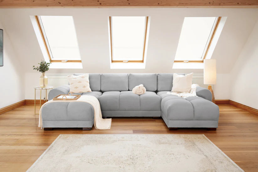 Azzuro Range In Mocha, Cream or Grey, Footstool, 2, 3 and Corner Sofas